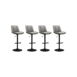 4 Tabourets de bar hauteur réglable gris tourterelle