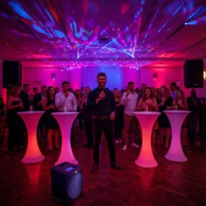 Pack Anniversaire Festif – Sono + Éclairage + Mobilier 30-60 personnes