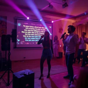 Pack Karaoké Party – Vidéo + Sono + Micros | 10-40 personnes